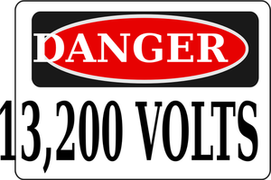 Perigo 13.200 volts sinal vector imagem