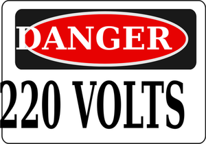 Pericolo 220 volt segno immagine vettoriale