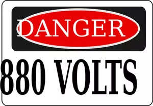 Perigo 880 volts sinal vector imagem