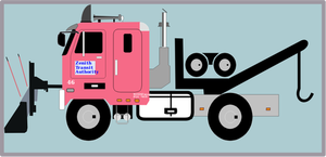 Camión de remolque con nieve arado vector de la imagen