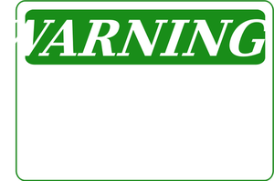 Segnale di avvertimento in bianco verde vettoriale