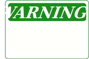 Sinal de aviso em branco imagem vetorial verde