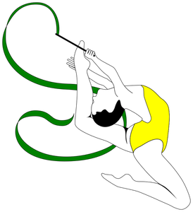 Rhythmic gymnast performer color drawing