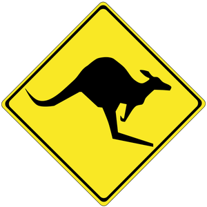 Kanguru üzerinde yol uyarı vektör görüntü kayıt