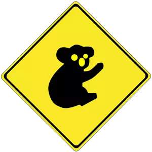 Koalas on the road vector road sign