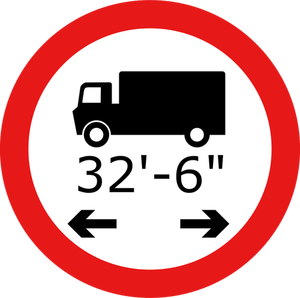 Simbolo di lunghezza del camion