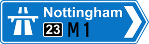 Motorway road sign