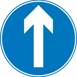 Drive straight on only traffic sign vector image