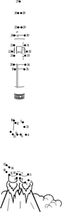 Lanzacohetes ISS Conecte el dibujo vectorial de puntos