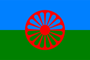 La bandera de Romani clip arte vectorial