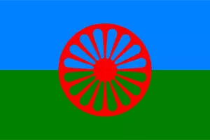 A bandeira de Romani vector clipart