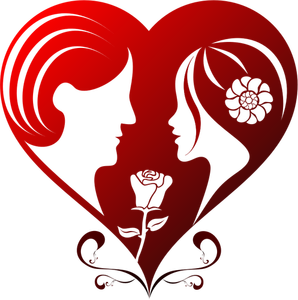Vektorbild av ett rött hjärta för Valentine