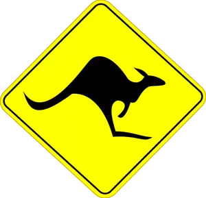 Kangoeroe op weg voorzichtigheid ondertekenen vectorafbeeldingen
