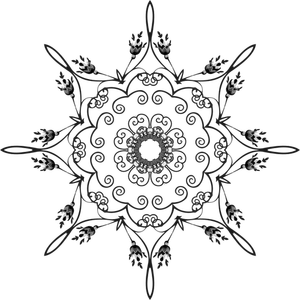 Blumen Mandala in schwarz / weiß