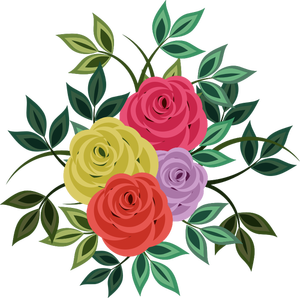 Raminho de rosas coloridas