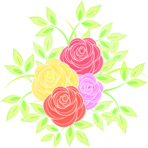 Colored roses bouquet