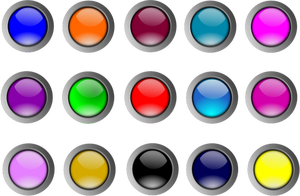 5 x 3 parlak düğmeler çizim vektör