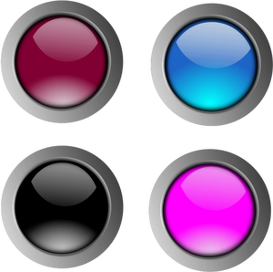 Round glossy buttons vector drawing