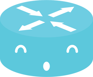 Emoticon di router blu