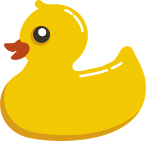 Gummi-Ente mit einem glänzenden Schwanz Vektor-ClipArt