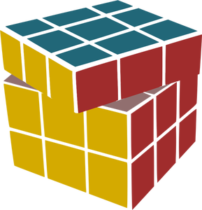 Gráficos vectoriales de la venganza de Rubik con un lado inclinado