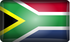 Vector clip art of reflective South African flag