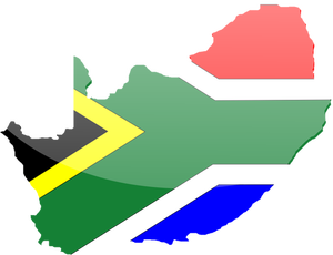 Grafika wektorowa kraju kształt Flaga Republiki Południowej Afryki