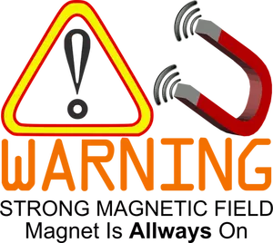 Strong magnet warning sign vector image