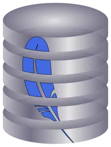 Bancos de dados SQLite e ferramentas com o símbolo de penas gráficos vetoriais
