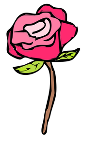Ilustración de vector de rosa rosa