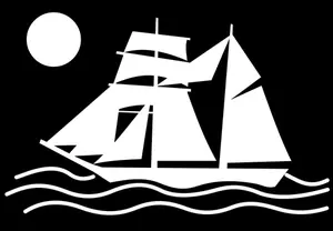Silhouette of a sailing ship
