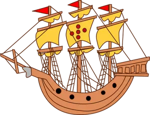 Caricatura de barco de vela