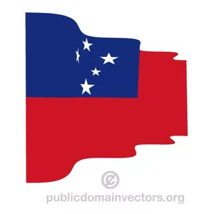 Vågig vektor Samoas flagga
