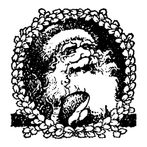 Papai Noel em quadro de azevinho