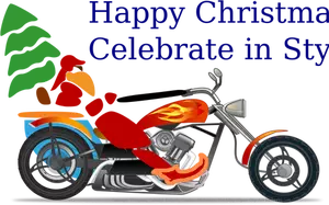 Santa rowerzysta na ilustracji wektorowych chopper