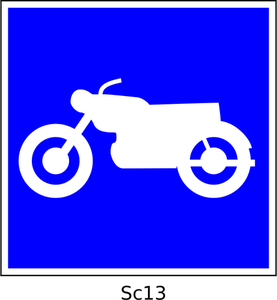 Imagine vectorială de motociclete pătrat albastru semn