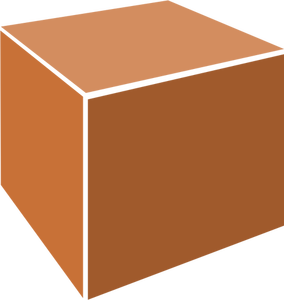 3D orange box vector clip art