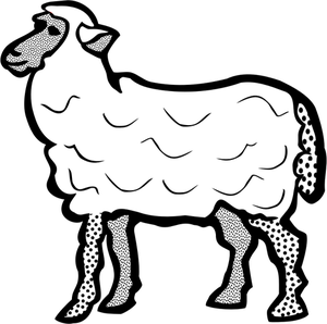 Clipart de vecteur de dessin au trait de simples moutons