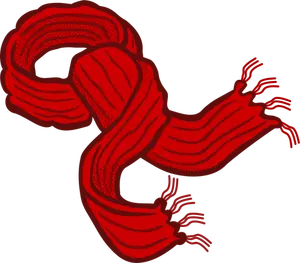 Sciarpa rossa linea arte vettoriale ClipArt