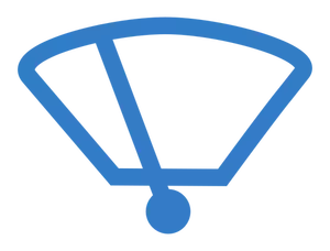 Vector illustration of windshield wiper switched on car display icon