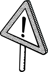 Image of warning traffic sign with a spotty outline