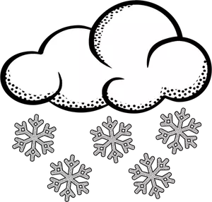 ClipArt-bilder av Tänk line art snöiga moln