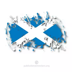 Flag of Scotland in ink spatter