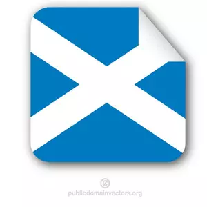 Persegi stiker dengan bendera Skotlandia