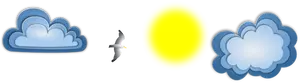 Pescăruşul soare si nori vector imagine