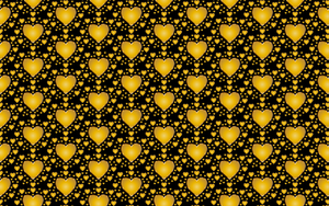 Sömlös guld hjärta vektor mönster