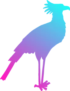 Immagine della silhouette di uccello segretario colorato
