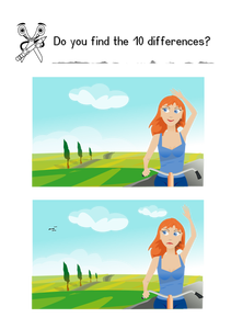 Find 10 differences vector drawing