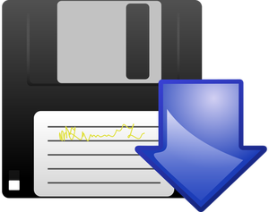 Floppy disk download vector icon