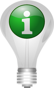 Bombilla de luz con el icono de información